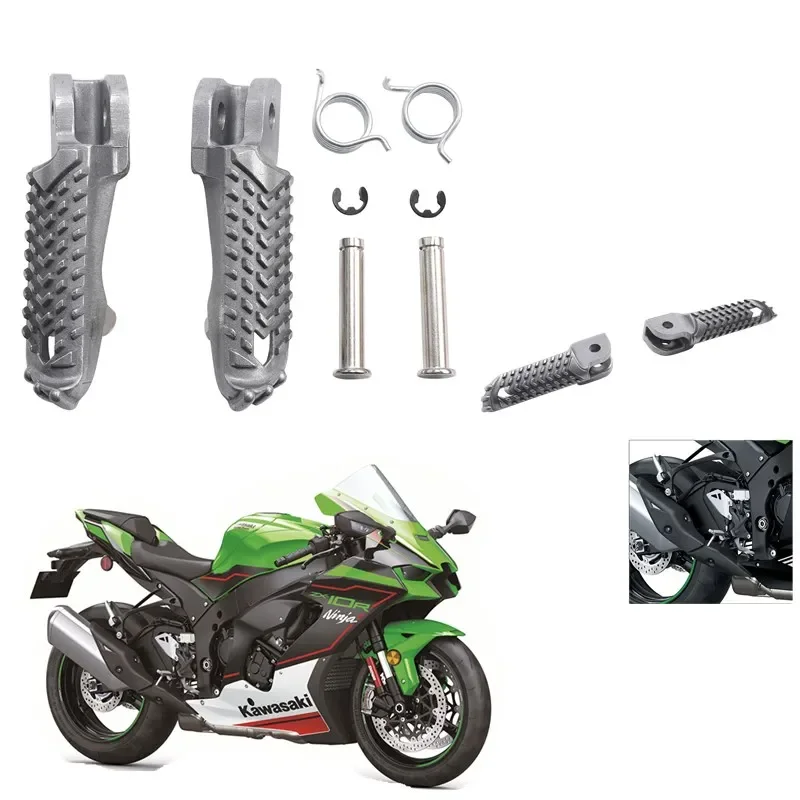

For Kawasaki Ninja ZX10R ZX1000 2021-2023 Front Driver Motorcycle Accessories Foot Pegs Footrests