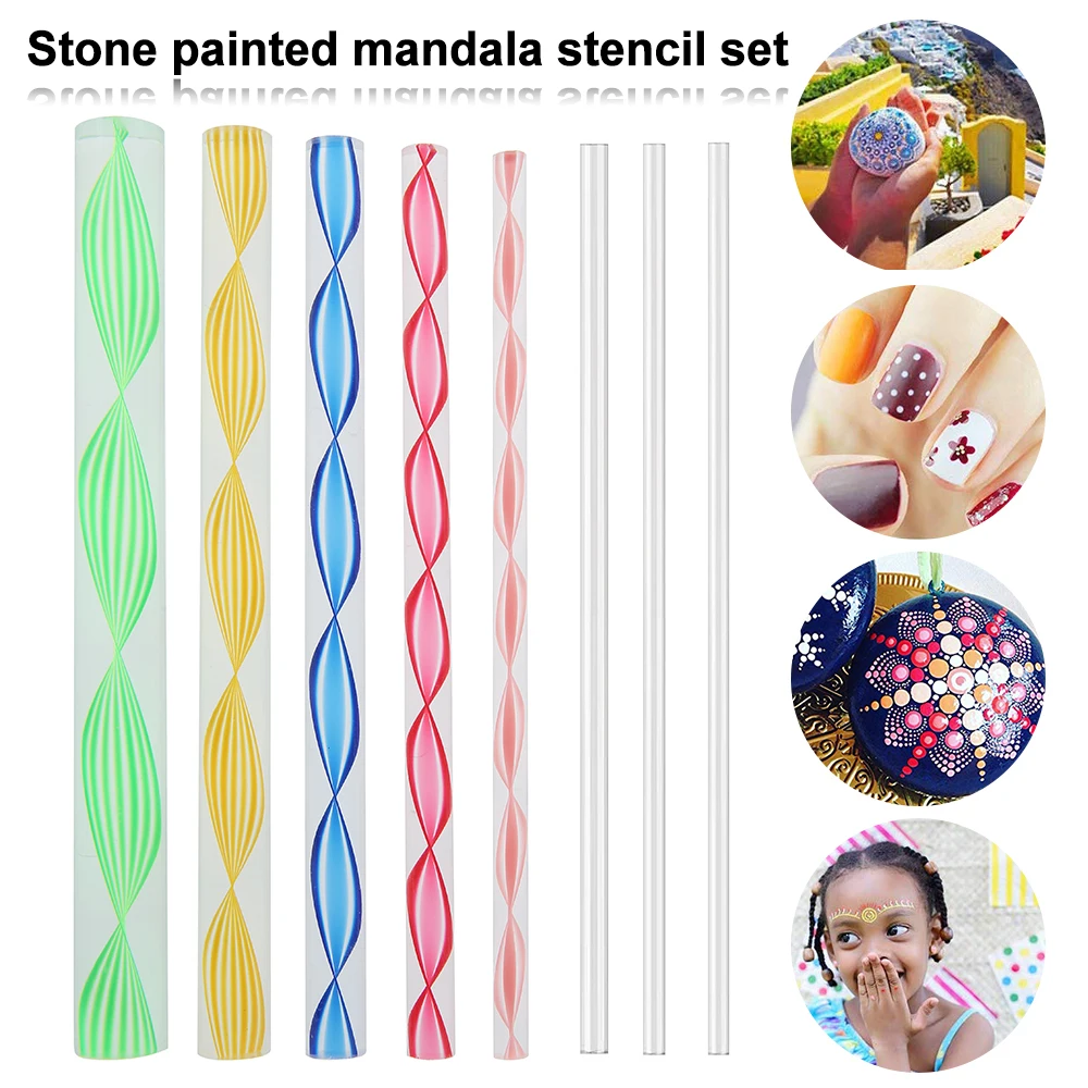 Mandala Dotting Tools Kit Complete Mandala Rock Painting Tools Kit Portable Rock Stencils Dotting Tools Kit for Painting view 4