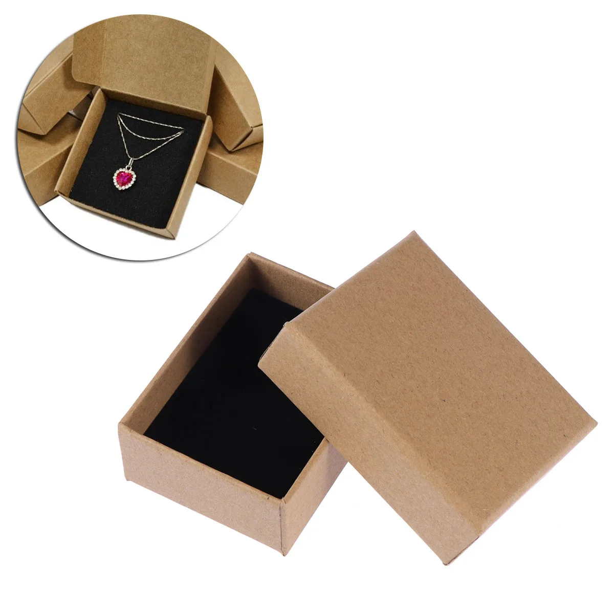 

10PCS Kraft Paper Jewelry Boxes Elegant Square for Necklaces Bracelets Earrings Set Environmental Christmas Gifts
