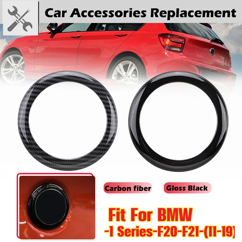

Rear Badge Ring Car Logo Cover For BMW 1 Series F20 F21 2011-2019 Black/Carbon Pattern Frame Sticker Car Decoration Accessories