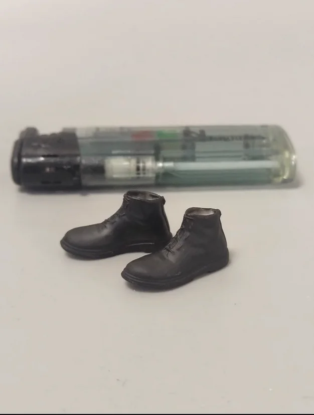 

1/12 Sodier Trendy Black Shoes Boots Model for 6" Action Figure