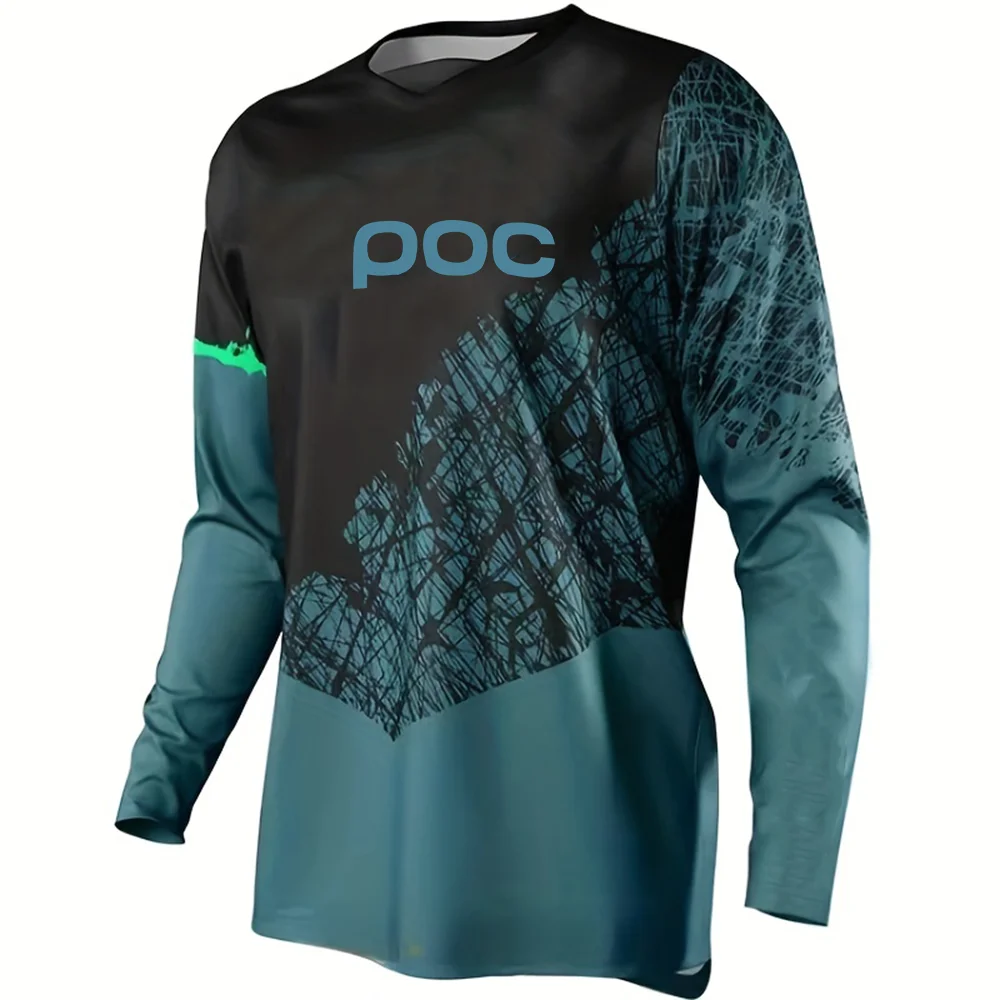 POC New Cycling T-shirt Cotton Printed Log Comfortable Loose Men's and Women's Short Sleeve Tops