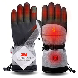 Gants chauffants thermiques électriques en coton imperméables, chauffe-mains d'hiver, gants métropolitains, cyclisme, moto, vélo, ski, extérieur, 3m