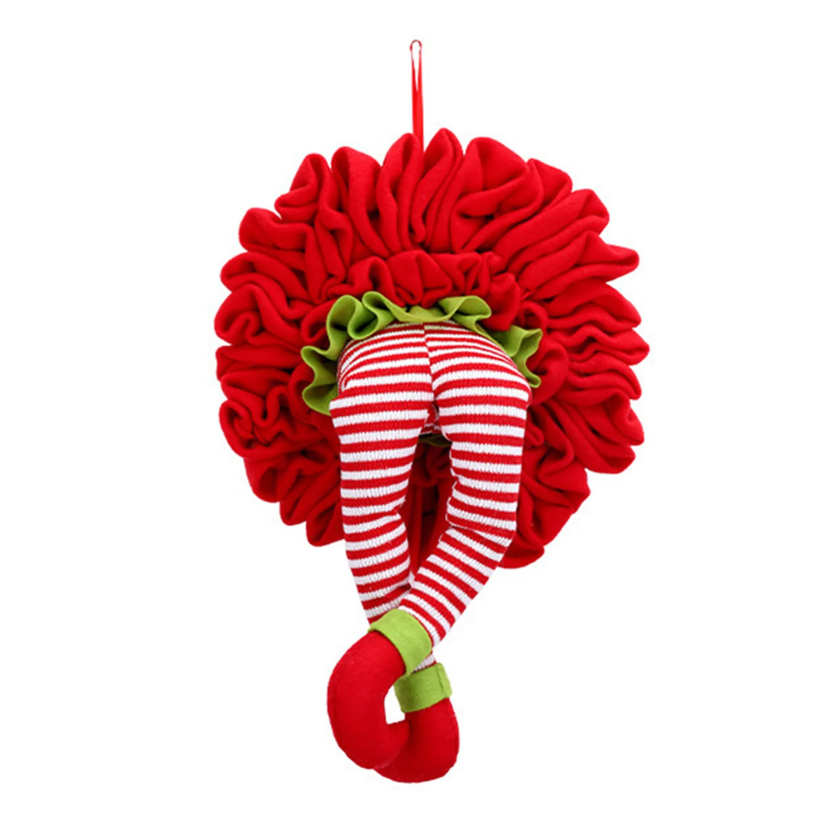 

Christmas Wreath Front Door Decor Hanging Elf Leg Santa Tree Home Party Plush Garland For Wall Window 52cm