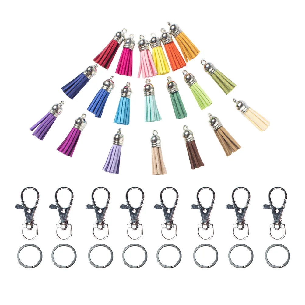 

150 Pcs Keychain Accessories DIY Keyring Crafts Kids Car Key Ring Tassel Pendant Decor Bulk Supplies Jewelry Making