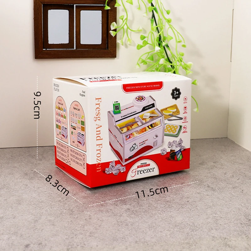 Miniatura di Frigorifero e Congelatore per Casa delle Bambole 1:12, Accessorio Decorativo Fai-da-Te per Modellini di Arredamento