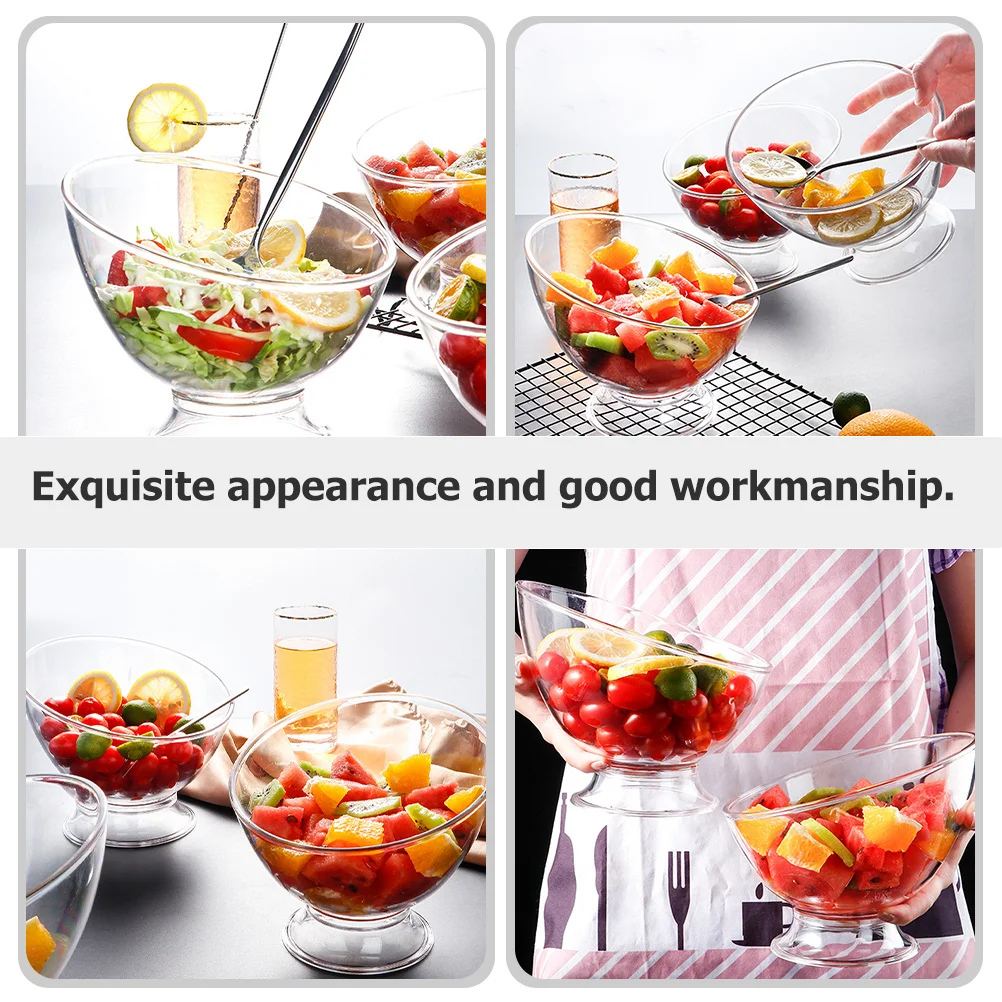 

Japanese Style Transparent Salad Bowl Food Storage Bowl Fruit Dessert Kitchen Serving Container Multifunctional