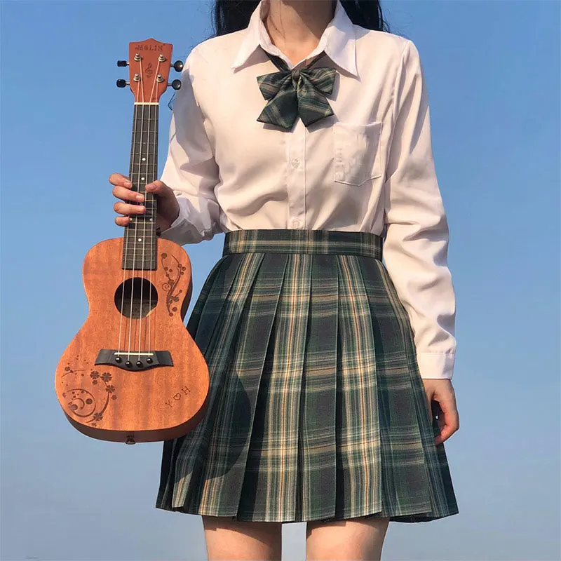 Japanse School Matrozenpakje Koreaanse High School Jk Uniformen Lange Mouwen Seifuku Hoge Taille Plooirok Cosplay Meisje Student