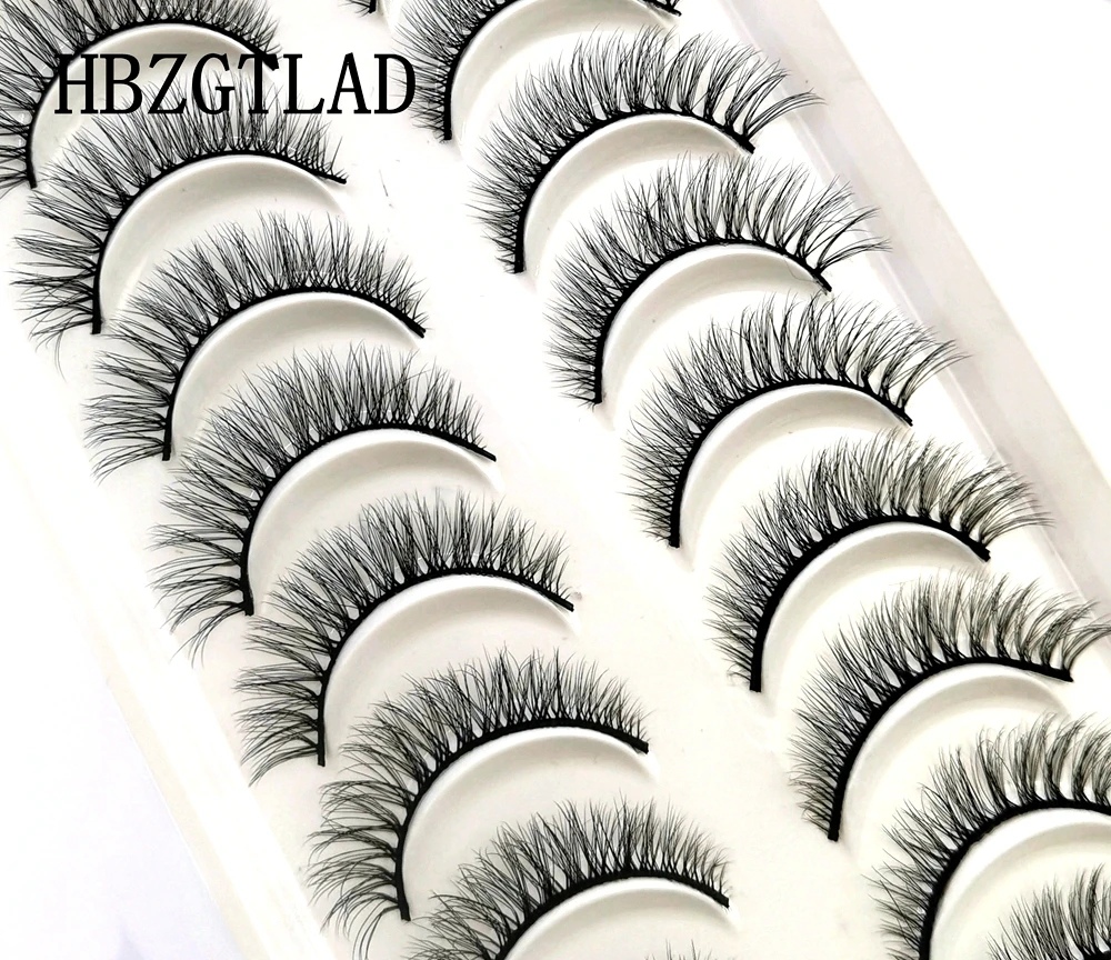 HBZGTLAD 10 Paar künstliche Nerz-Falsche Wimpern, natürliches langes Make-up, 3D-Nerzwimpern, Verlängerungswimpern, kurze Nerzwimpern für Schönheit – Detail 29