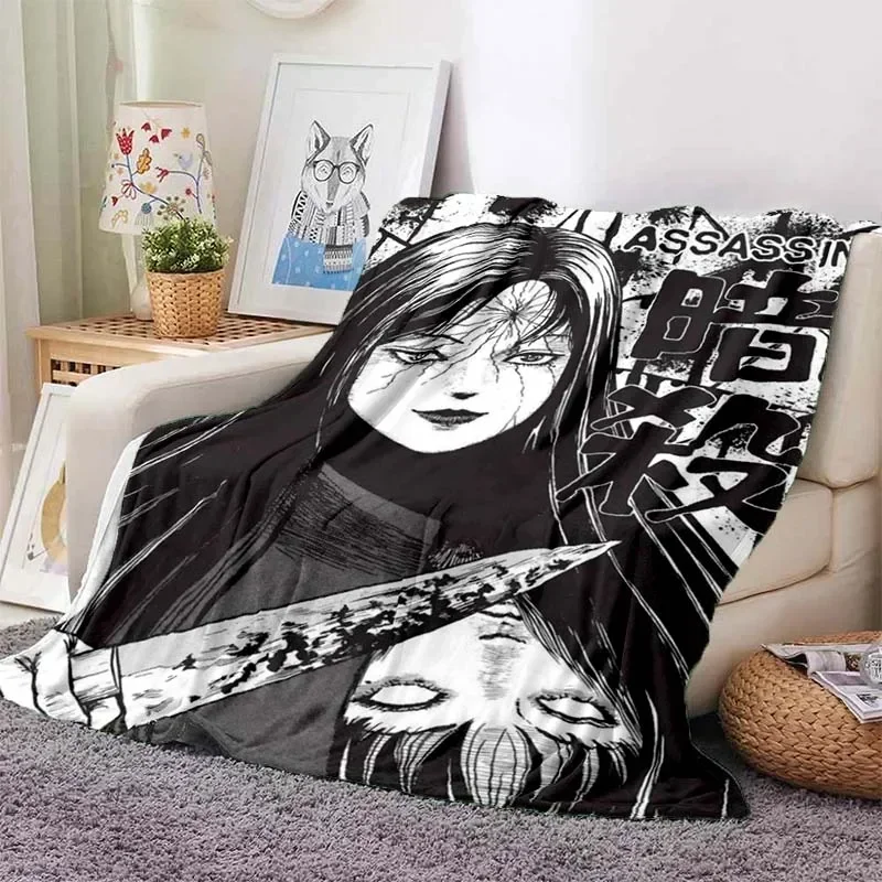 

Graphic Baby Blanket 3D Printed Junji Ito Tomie Kawakami Ghost Pattern Bed Sofa Picnic Home Cover Decor Warm Throw Blankets Kids