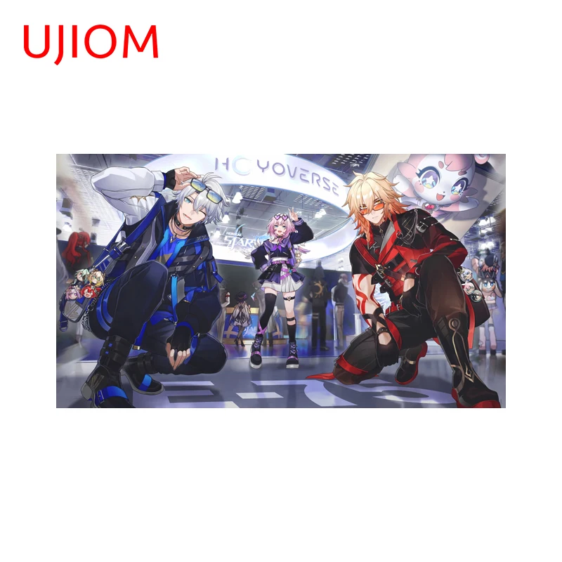 UJIOM Honkai Star Rail Series Wall Sticker Cool Personality Tuya Delicate Slap Water Cup Decal Scratch Proof PVC Wallpaper