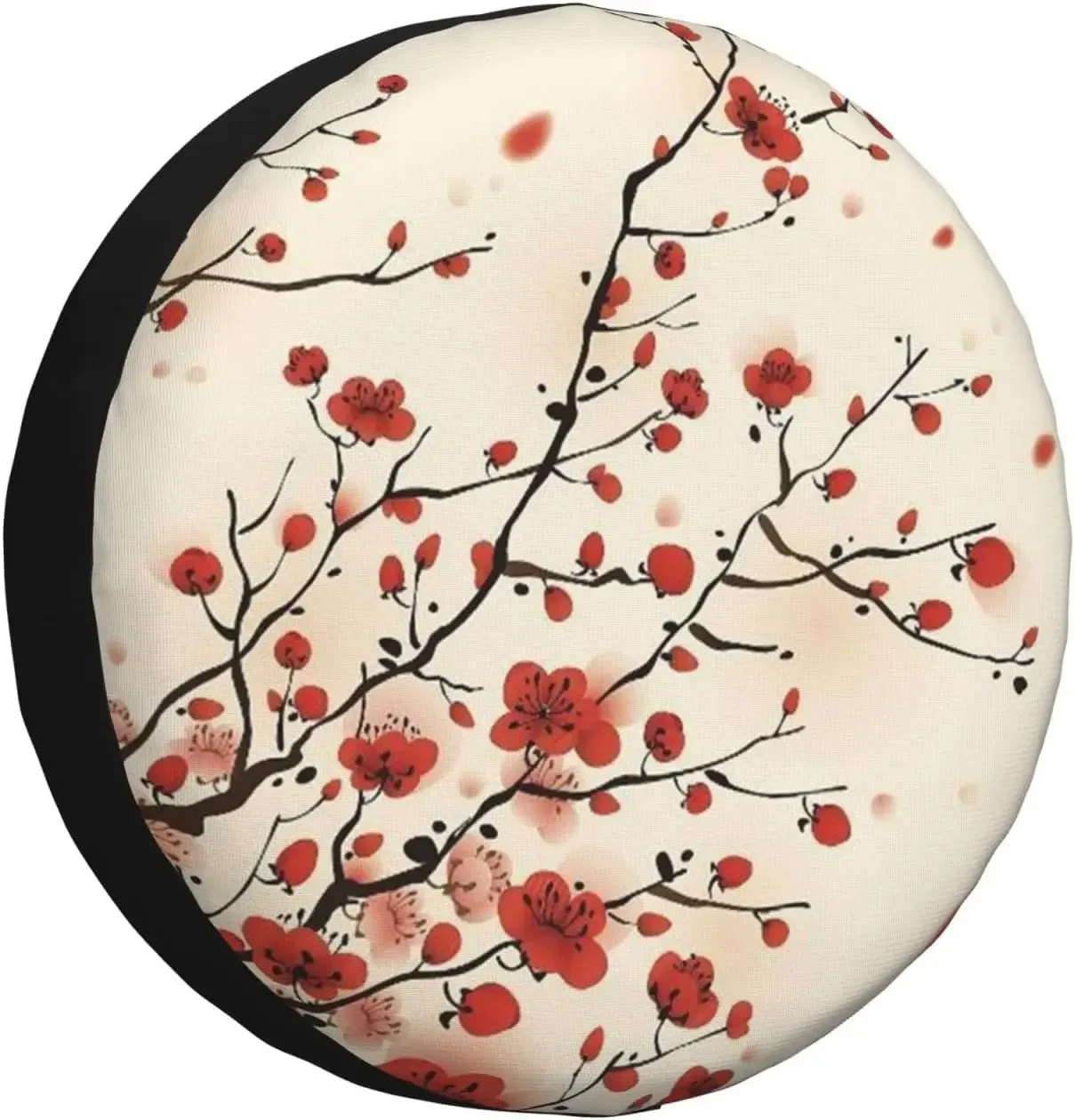 

Japanese Spring Plum Floral Spare Tire Cover Wheel Protectors Water Dustproof Fit For RV SUV Truck Camper Travel Camping