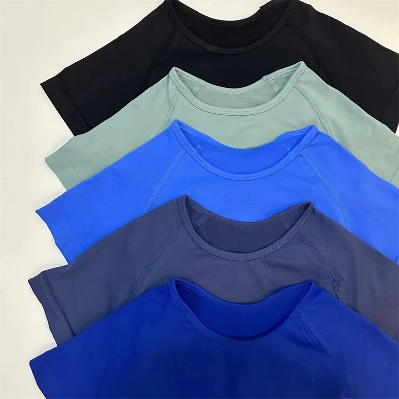Yoga Crop Top Women Short Sleeve Seamless Yoga Shirt Ultra Stretch Soft Touch Fitness Workout Top Gym Clothes Running T-shirts