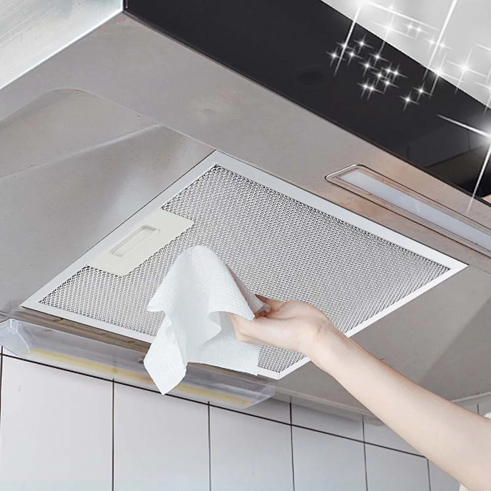 2 Pack Metal Mesh Cooker Hood Filter for Range Hood Ventilation with Aluminized Layers for Grease Reduction 414x256x9mm