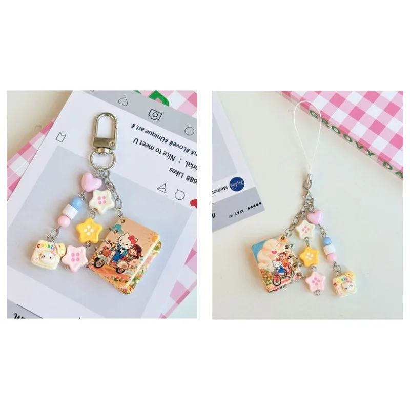 

Kawaii Sanrio Keychain Hello Kitty Cute Anime Action Figure Acrylic Toy Key Schoolbag Pendant Decoration Children Birthday Gifts