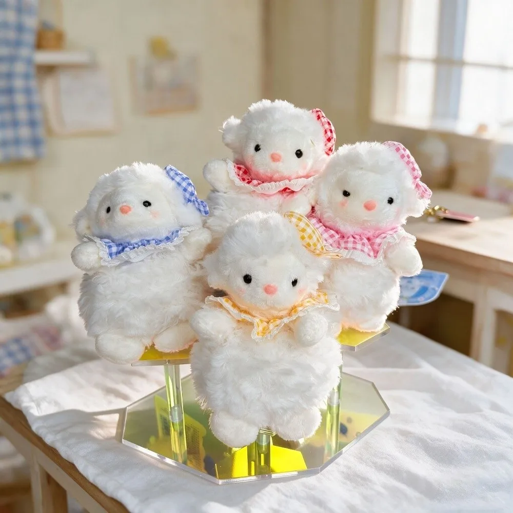 Soft Plush Sheep Keychain Cute Portable Stuffed Lamb Pendant Mascot Dolls Creative Fluffy Animal Keyring Daily Carry