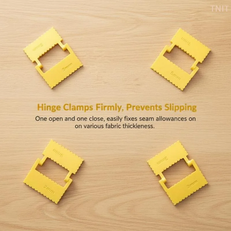 [J] 1/4 Pcs 4 Sizes 2mm To 5mm Sewing Seam Guide Set Stable Clip For Home Sewing Fits All Thin To Thick Fabrics