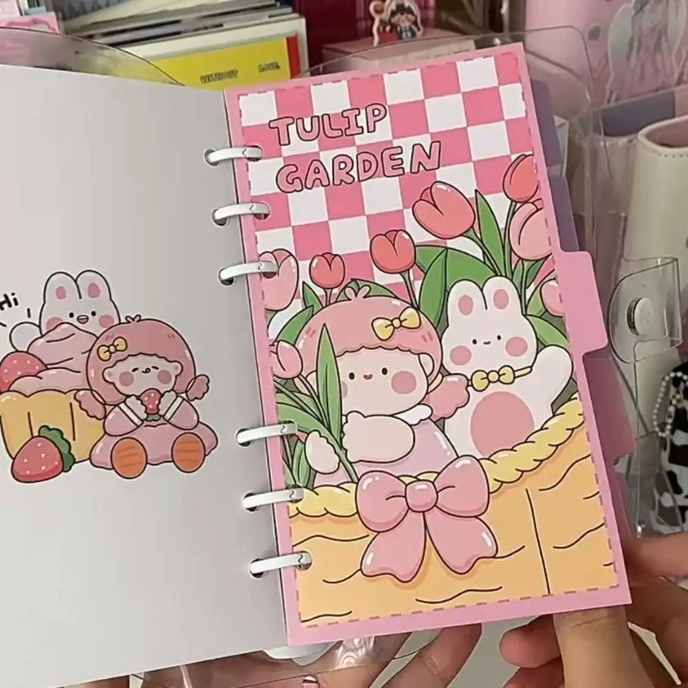 5pcs Rabit A6 Loose Leaf Refill Paper Cartoon Bear Inner Refill Spiral Binder Paper Index Binder Inner Page 6-hole