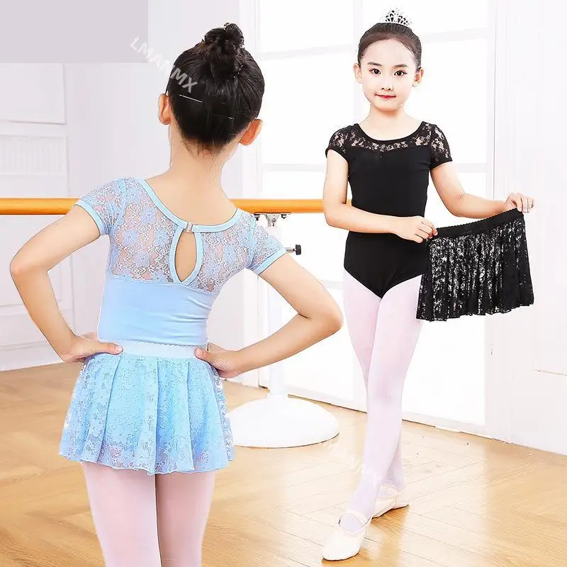 5 Colors for Kids Cotton Ballerina Ballet Dress Leotards Gymnastics Laced Skirt Tutu for Girls Ballet Dance Dresses Turnpakje