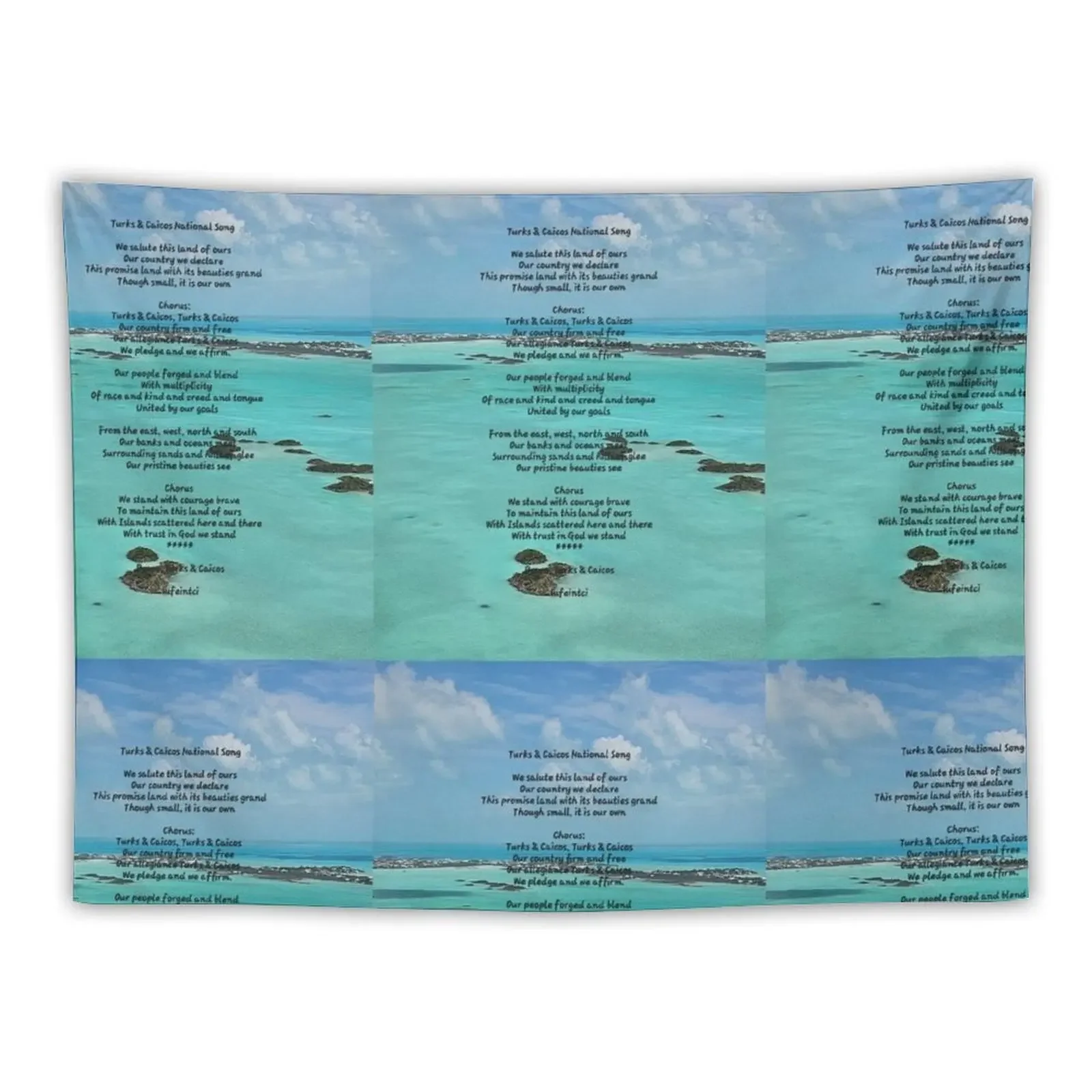 

Turks & Caicos National Song Tapestry On The Wall Funny Home Decorating Tapestry