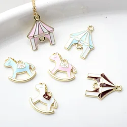 Colorful Carousel Charms Zinc Alloy Pendant Accessory for DIY Jewelry Necklace Earrings Bracelets 10pcs/lot