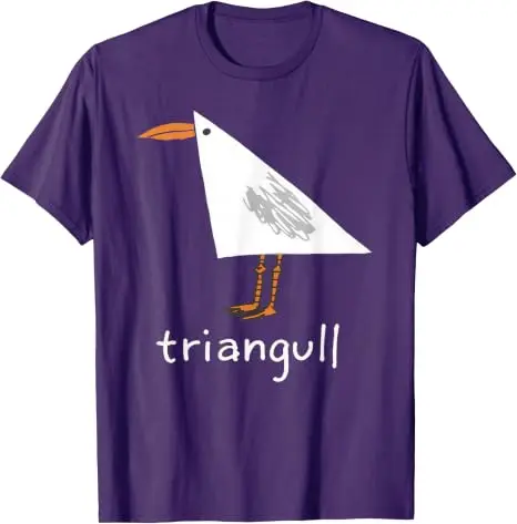 Triangull Dreieck Möwe Vogel Wortspiel Lustiges Strand-T-Shirt Y2k Vogelkunst Grafik-Bekleidung Weiche Baumwolle Kurzarm-T-Shirts Neuheit – Detail 19