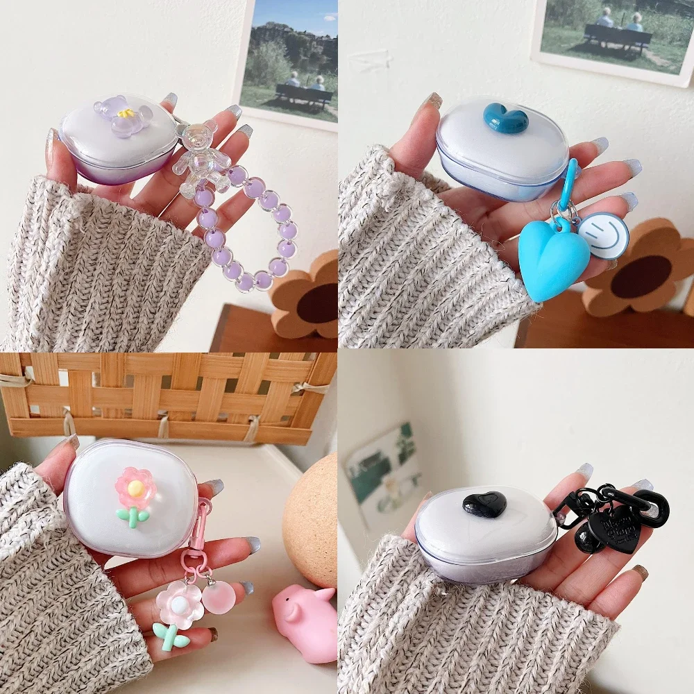 그라디언트 레드미 버즈 4 라이트 케이스, 투명 패턴 꽃 키친 실리콘 이어폰 커버, 귀여운 레드미 버즈 4 라이트 케이스