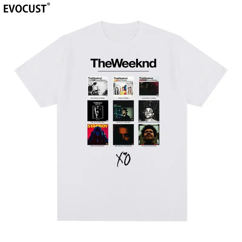 

The Weeknd Hip Hop Rap Album XO Poster Graffiti Hip Hop Short Sleeve T-shirt Men and Women Street