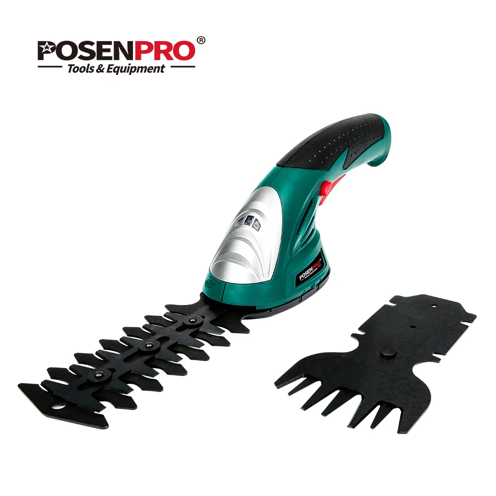 POSENPRO-tijeras de podar 2 en 1 de 7,2 V, podadora de césped de setos inalámbrica, batería recargable, herramienta de jardín inalámbrica pgh7.2