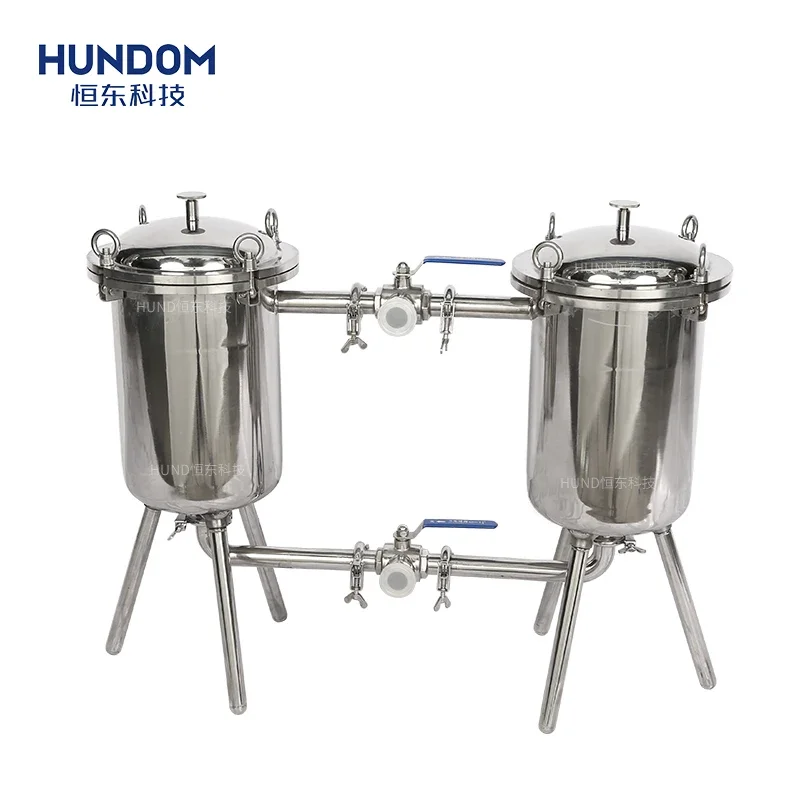 Dairy Industrial Sanitary Stainless Steel Milk Precision Duplex Filter Machine, Honey Double Filter