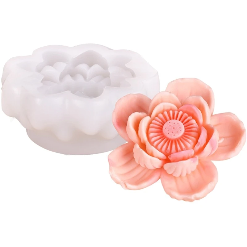 Flexible Silicone Mold 3D Flower Shaped Wax Molds Scented Making Mould Handmade Ornament Mould