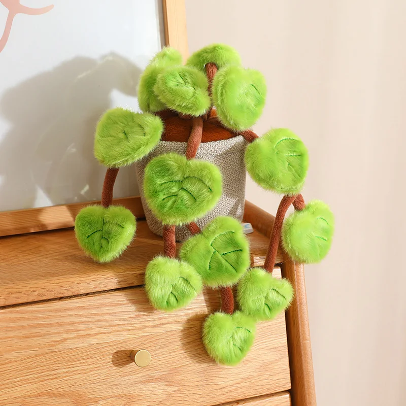 18 cm große, künstliche Pothos-Plüschpflanze im Topf, Stofftier für Heimdekoration und als Geschenk – Detail 2