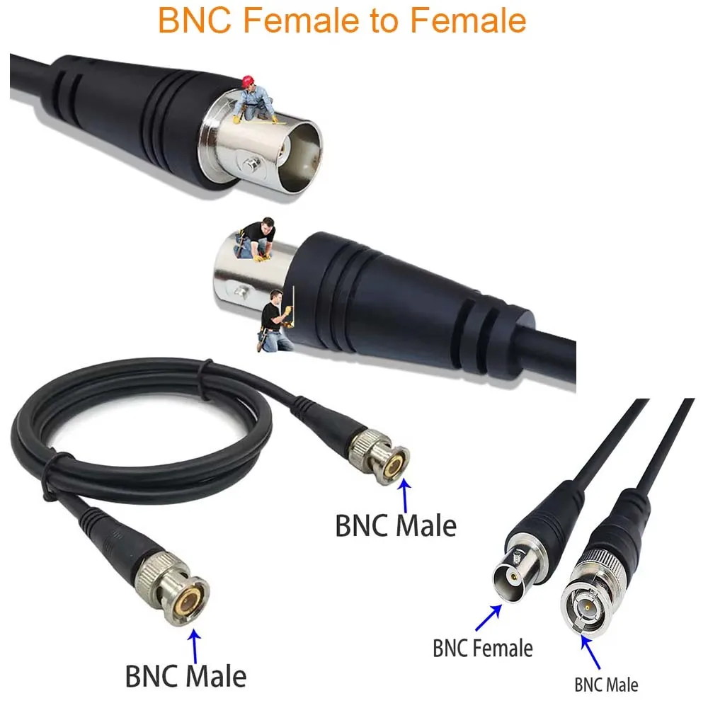 

BNC Cable Male to Male Female to Female Male to Female Plug Convert Cord 0.5M 1M 3.3ft 2M 3M 5M CCTV Camera Monitor Coaxial Wire