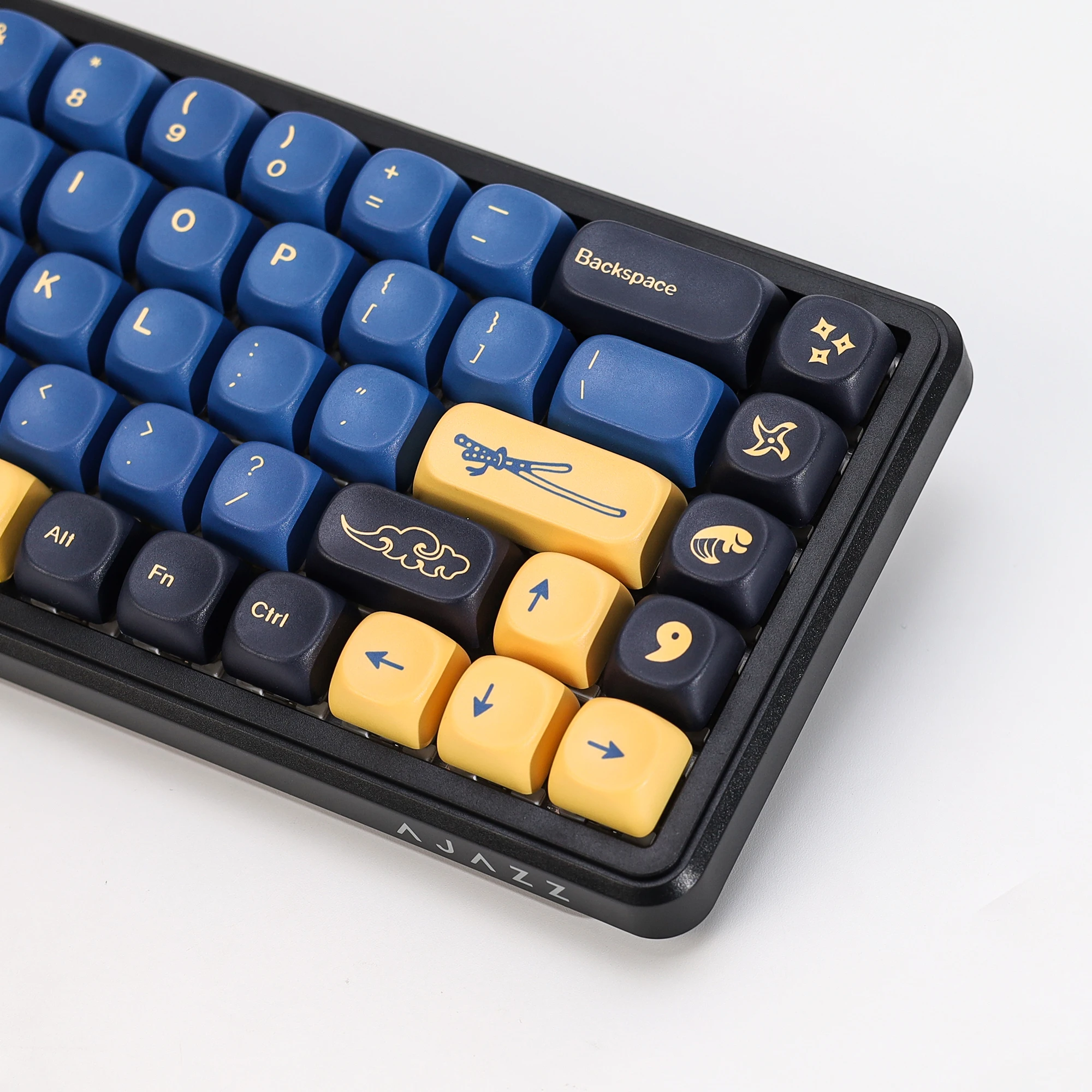 KBDiy GMK Blue Samurai Tastenkappen Retro KOA MOA PBT Keycaps ISO Custom für 75% 60% Magnetische Gaming Mechanische Tastatur KIT Tastenkappen – Detail 15