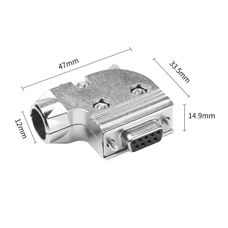 Metal DB9 Soldering Connector Industrial L-type 90 Degree RS232 Serial Port Male Female Welding Plug D-SUB 9 Pin Connectors