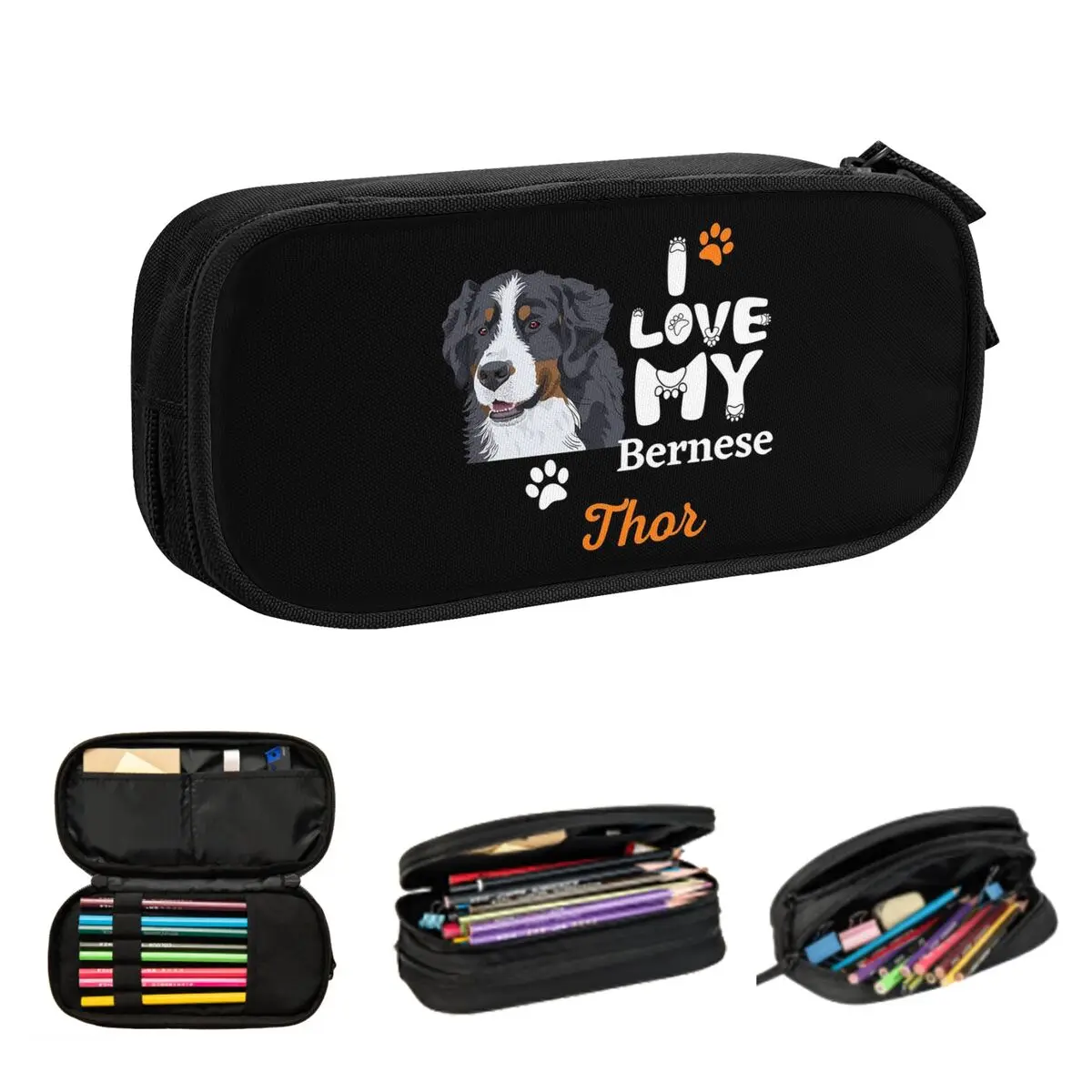 Berner Sennenhund, unverzichtbares Federmäppchen für Schüler, Schule, Stiftbox, Bleistiftbeutel, großes Fassungsvermögen, Aufbewahrung von Federmäppchen