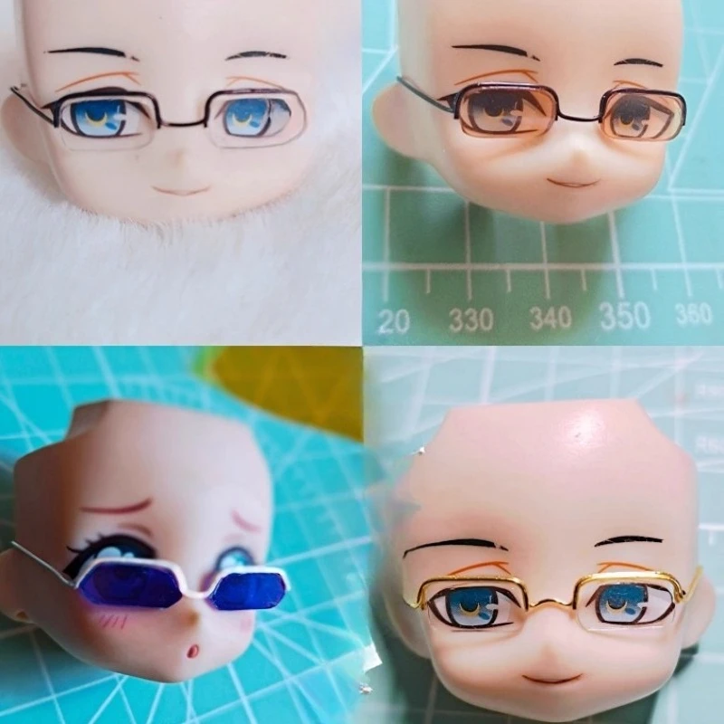 Miniature Doll Glasses DIY Clay Ultra Light Clay Figure Figurine Accessory Half Frame Glasses Doll Decoration Props Accessories