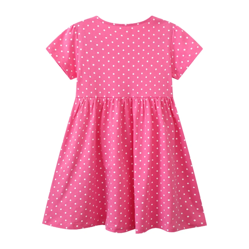 Little maven Children's Clothing Summer 2026 New Kids Clothes Cartoon Dinosaur Dress Cotton Vestidos for Kids 2-7 Years