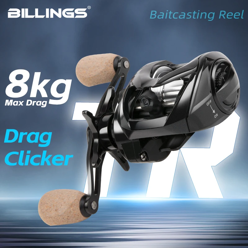 

Катушка для бейткастинга BILLINGS, 8 кг тяга, передаточное число 7.3:1, для пресной и соленой воды, с магнитной тормозной системой, рыболовная катушка для заброса приманки
