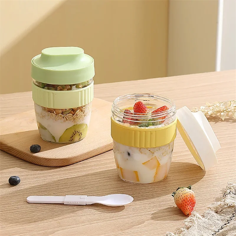 Portable Breakfast Fruit Oat Yogurt Salad Cup With Lid Spoon Food Storage Cup Fitness Weight Reducing Picnic Lunch Box Milk cup