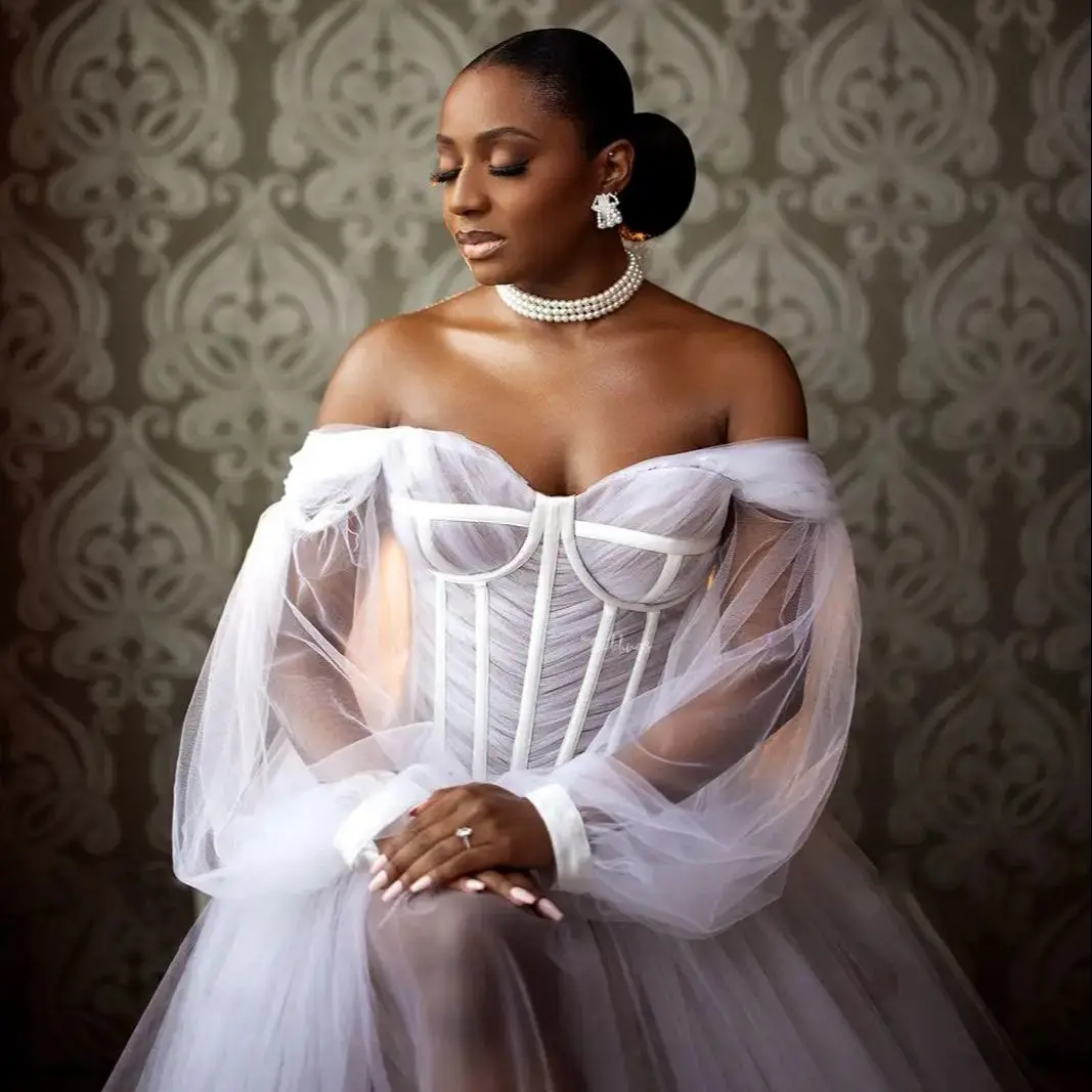 Off the Shoulder Bridal Robe Customized Long Sleeve Kimono Pregnant Party Sleepwear Women Bathrobe Nightgown Robe