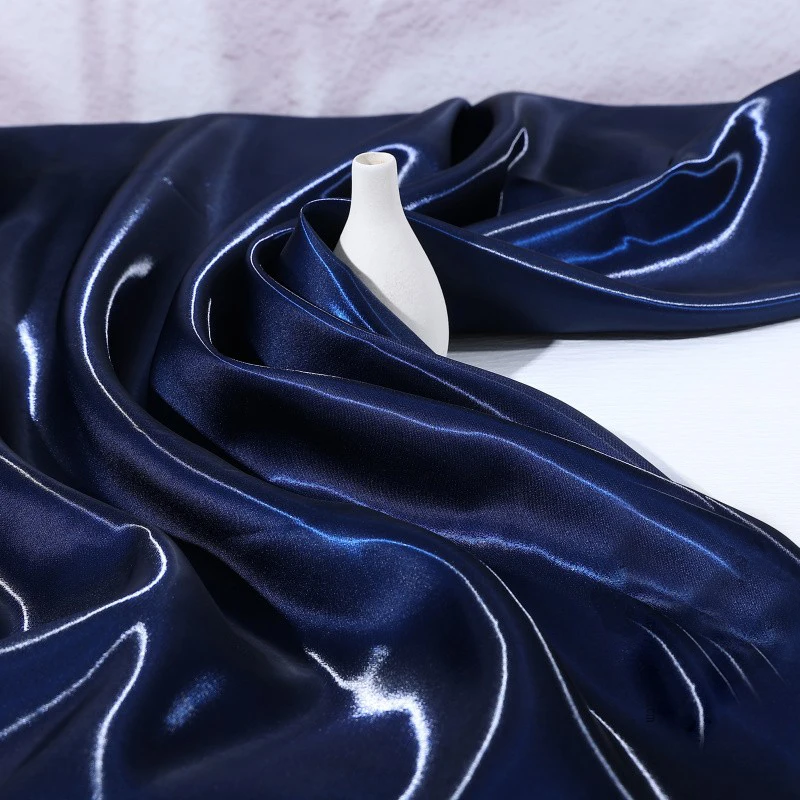 Green Luxury Glossy Liquid Satin Metallic Fabric Crystal Silk Satin Wedding Dress Decoration Clothing Designer Material Textile