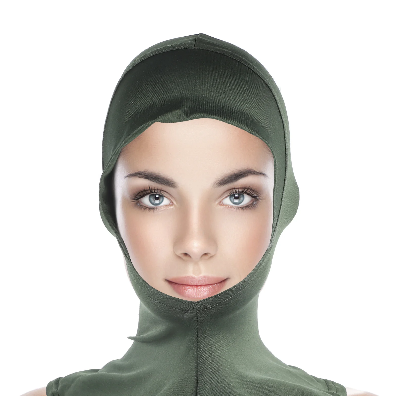 

Женский мусульманский хиджаб-подшапка, регулируемый, однотонный, полностью закрывающий, легкий, дышащий, эластичный, шейный платок, исламский