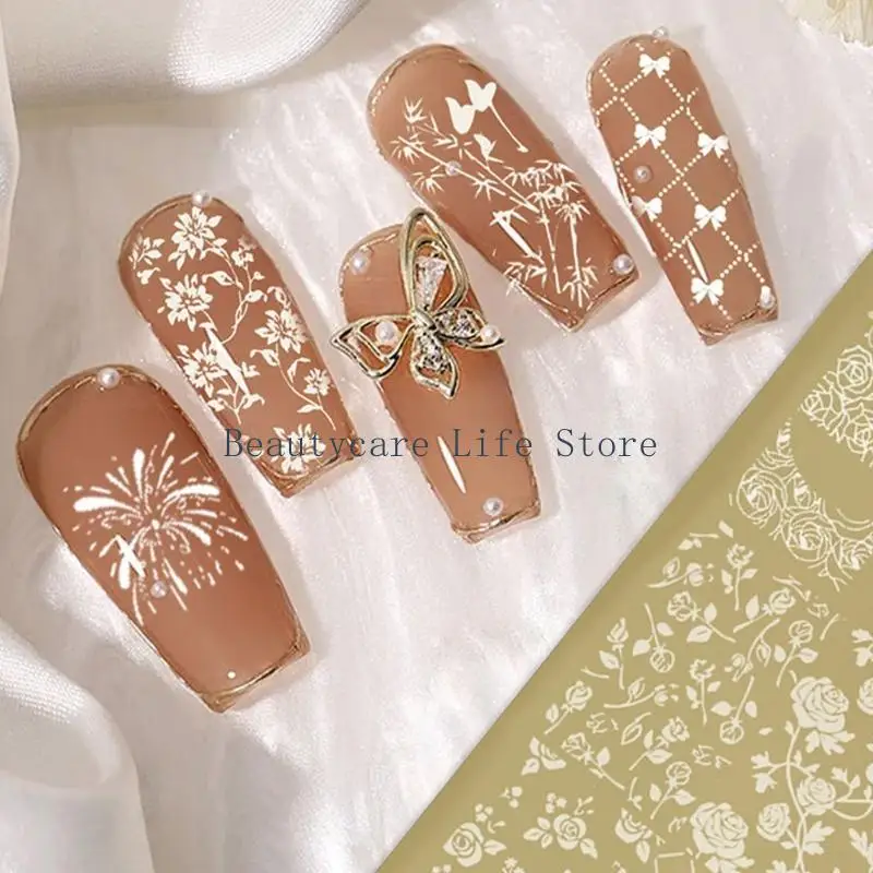 652C STENCLE PLATEN BUTTOCLY Bloemontwerpen Roestvrij staal nagel kunstaccessoire voor thuis salon manicure decors