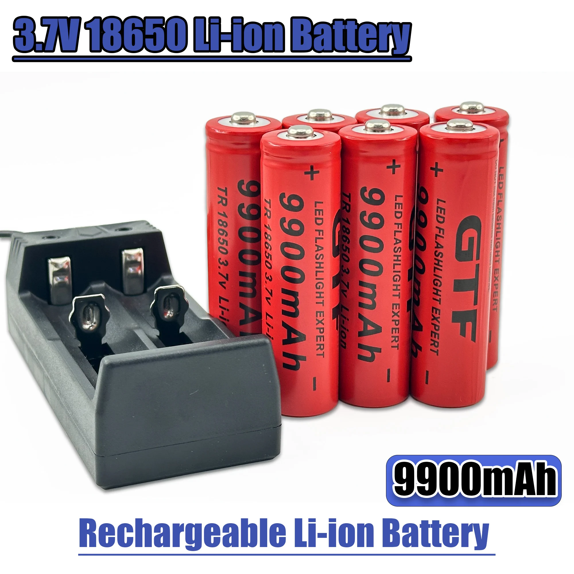 

Fast Charging 18650 Battery High Quality 9900mAh 3.7V 18650 Li Ion Battery Flashlight Charging Battery + charger