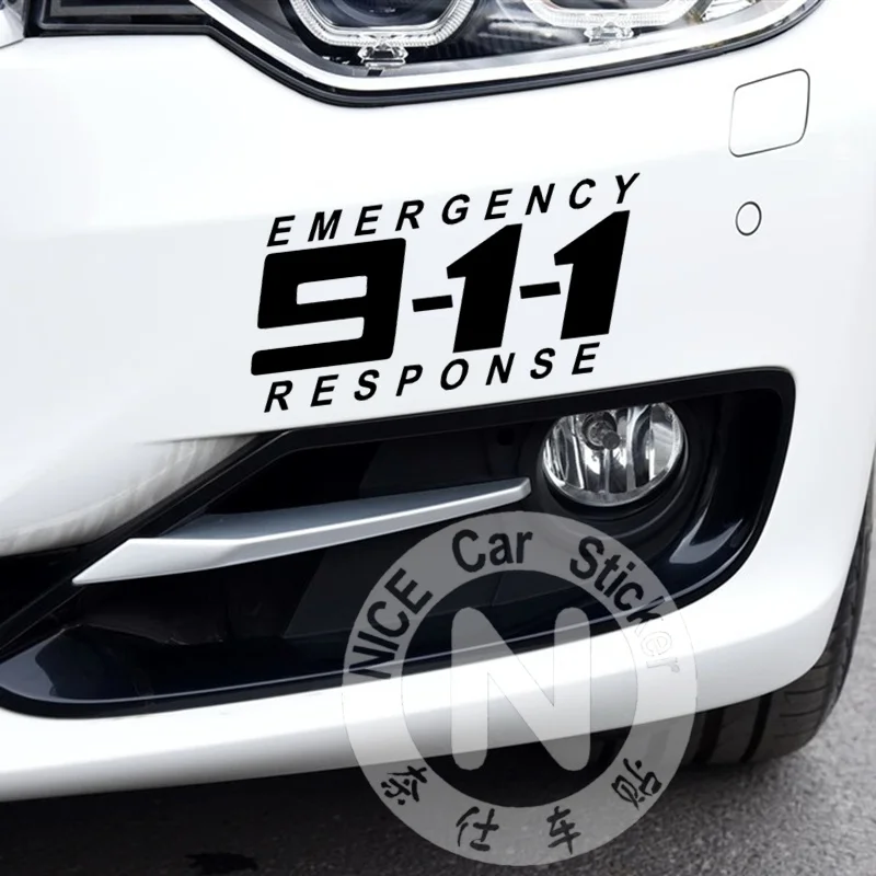 Car Stickers 911 Police Emergency Response Alarm Warming Reflective Decals For Bumper Trunk Window Windshield Motorcycles