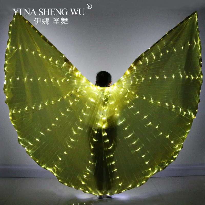

Women Fiber Optic LED Dance Wings Egypt Belly Dance Isis Wings LED Indian Dance Colorful Performance Wings Without Sticks Bag