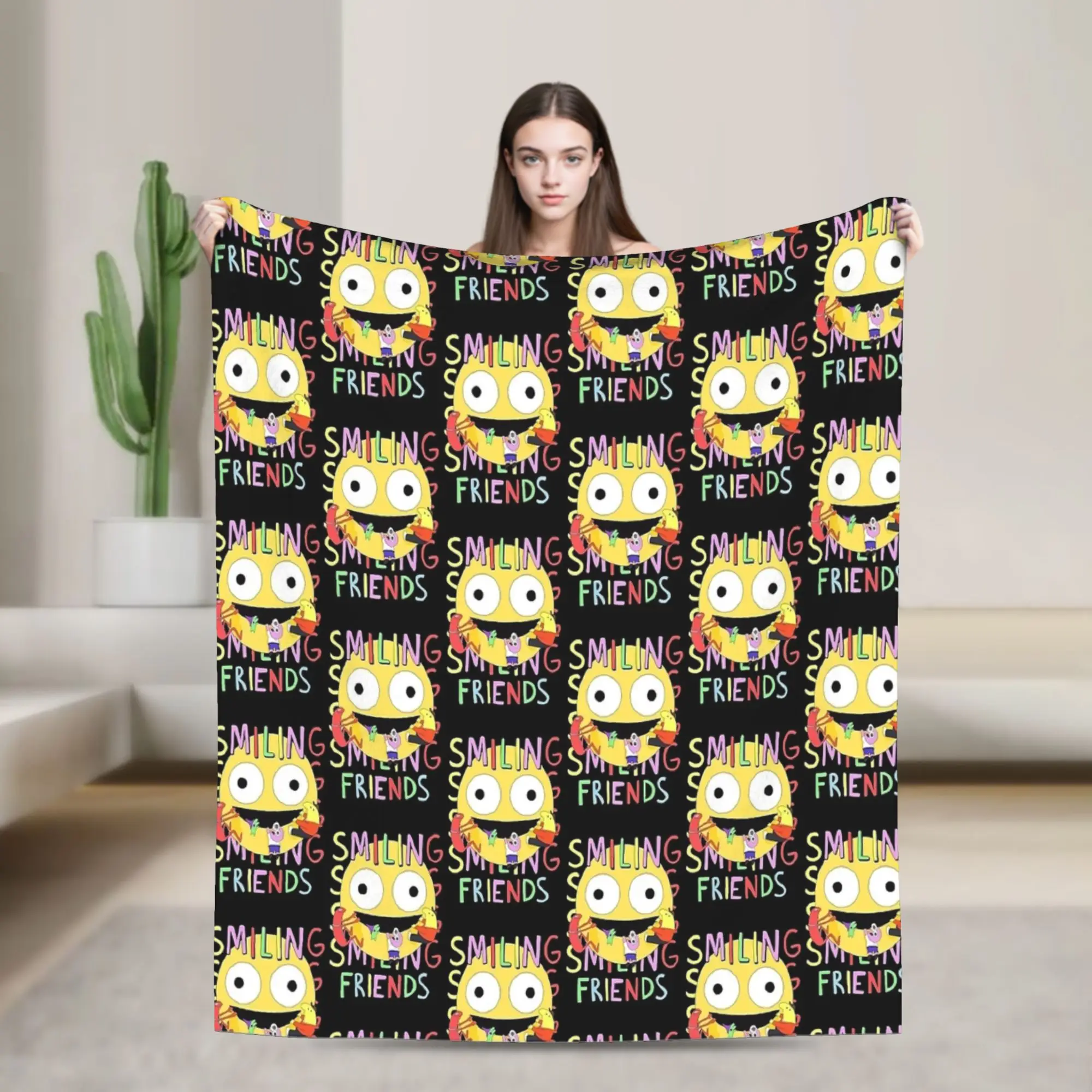 

Милые улыбающиеся одеяла друзей, декоративные фланелевые постельные принадлежности, пледы для домашнего декора, теплый мягкий дизайн, качественное покрывало, подарок на день рождения