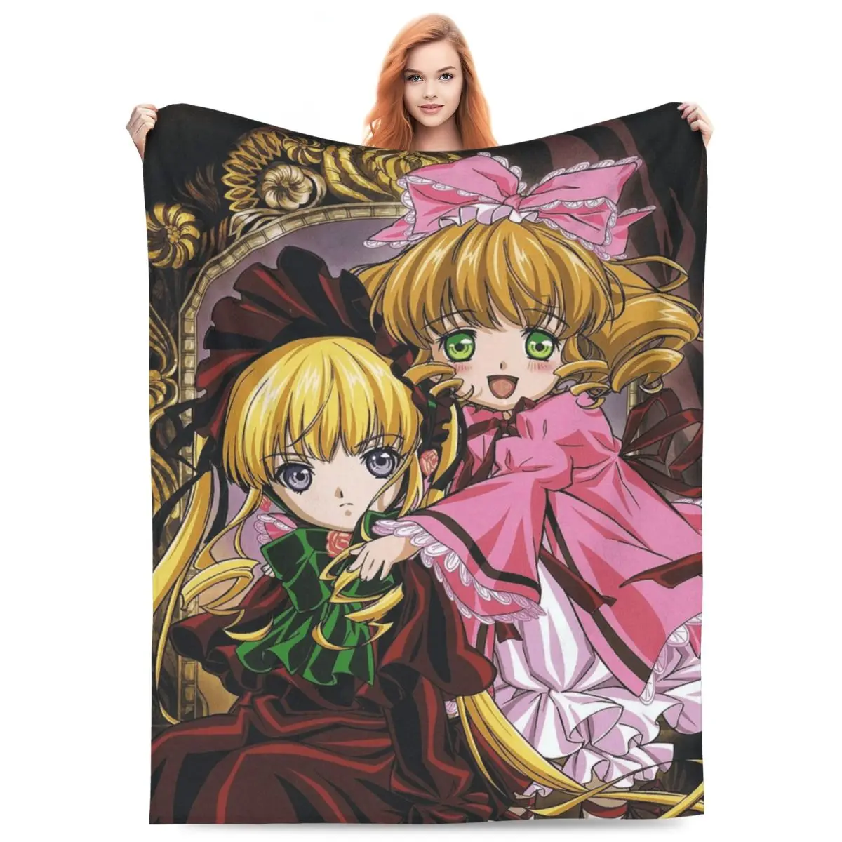 Romantic Anime Rozen Maiden Wantage Blankets Flannel Sofa Throw Blanket Multi-function for Home Bedroom Throws Bedspread Quilt