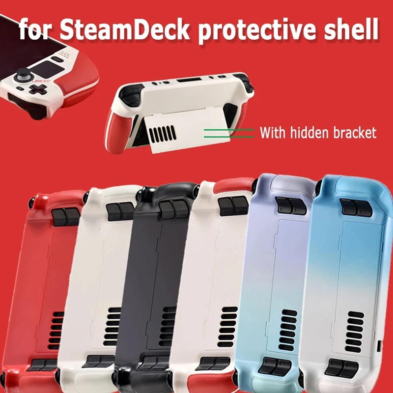 

Protective Case For Steam Deck Cowhide Full Wrap Host Protective Grip Non-Slip Cover Hard Shell Bracket